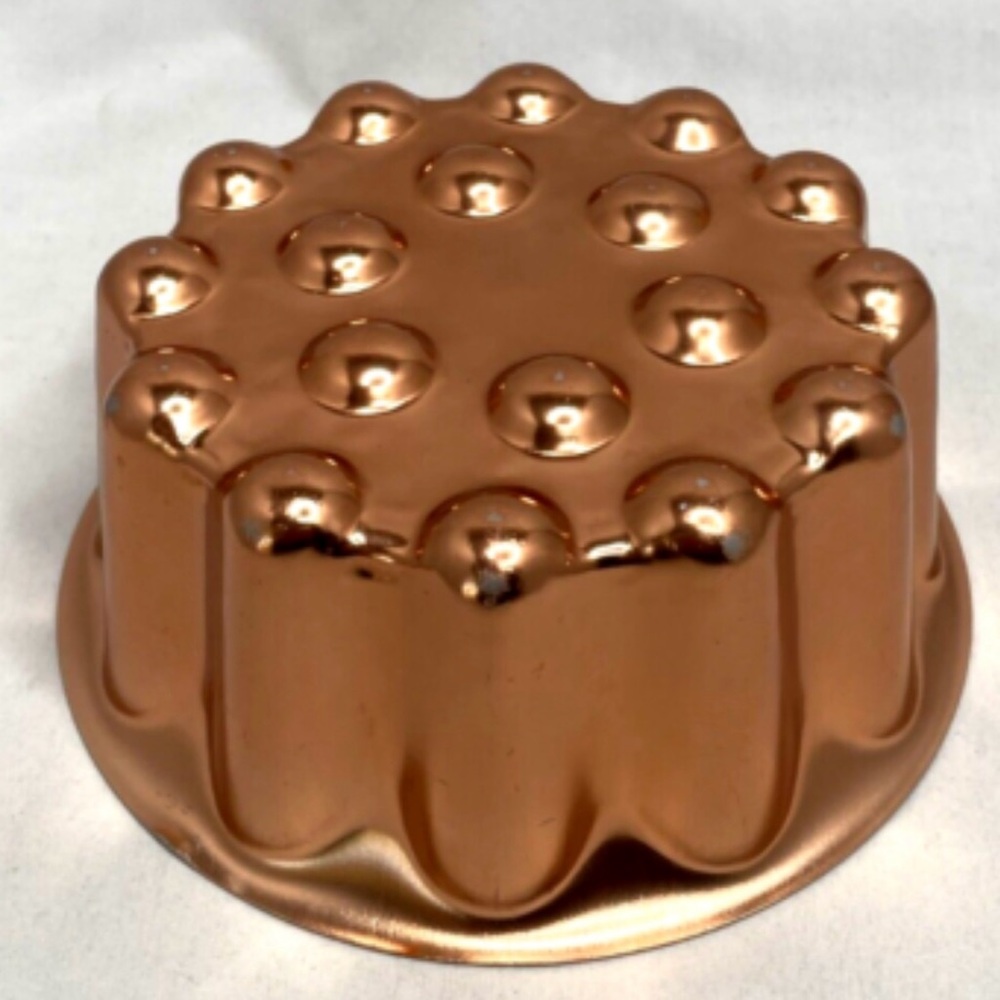 1960 Jello Copper Mold with Scalloped Design